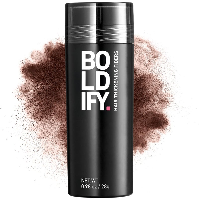 BOLDIFY Hair Fibers 28g Fill In Thinning and Fine Hair for an Instantly Fuller Thicker Look 14 Shades for Women Men Hazel Brown