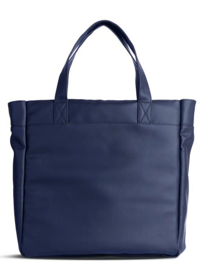 Ar supply AR Tote Bag by Arij Bags | Large Tote Bag for Laptop and Daily Use, Detachable and Adjustable Crossbody Strap, Spacious Main Compartment, Laptop Pocket, Multiple Inner Pockets and Quick Access Front Pocket (39 × 38 × 12 cm) (Navy) - Image 4