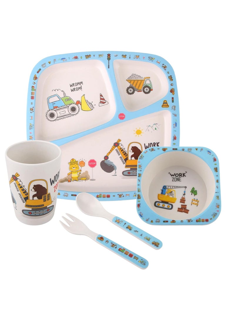 Factory Price 5 Piece Construction Bamboo Tableware Set - Image 1