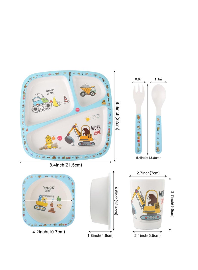 Factory Price 5 Piece Construction Bamboo Tableware Set - Image 2