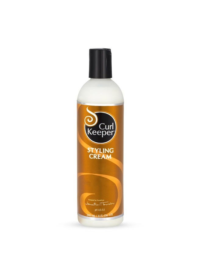 Curl Keeper Hair Styling Cream for Curly Hair, 8 Fl Oz - Frizz-Free Curl Defining Cream Defines, Detangles & Moisturizes for All Curl Types - Silicone-Free & Water Based Hair Styler or Men & Women  - Image 1