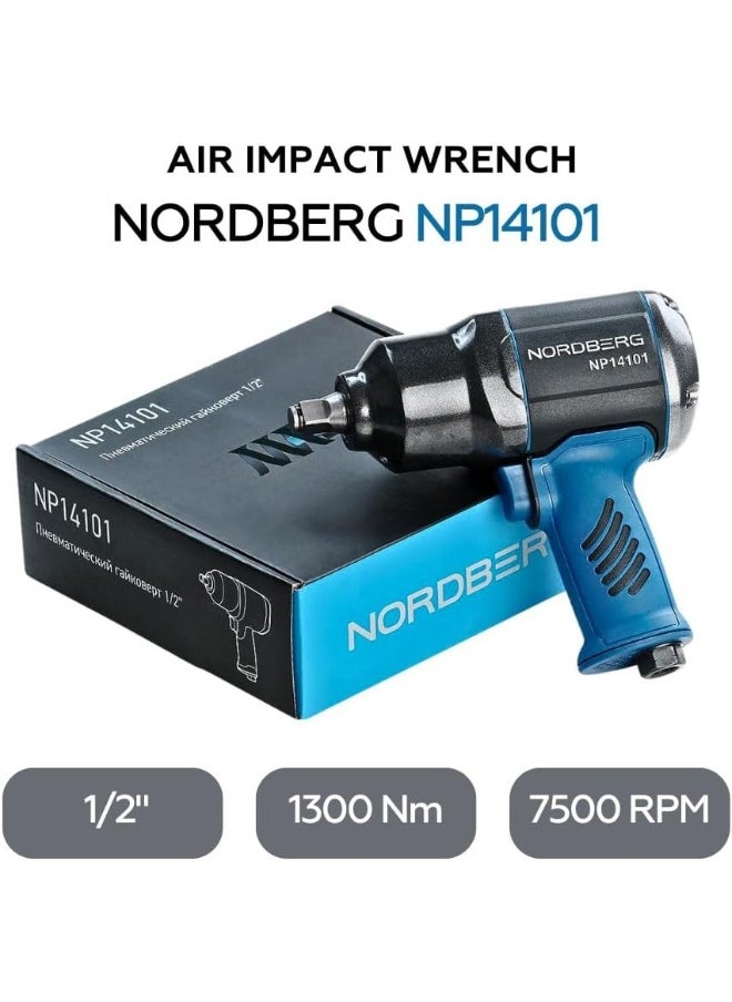 NORDBERG Air Impact Wrench 1/2 Inch Drive,1300 Nm,Np14101  - Image 3