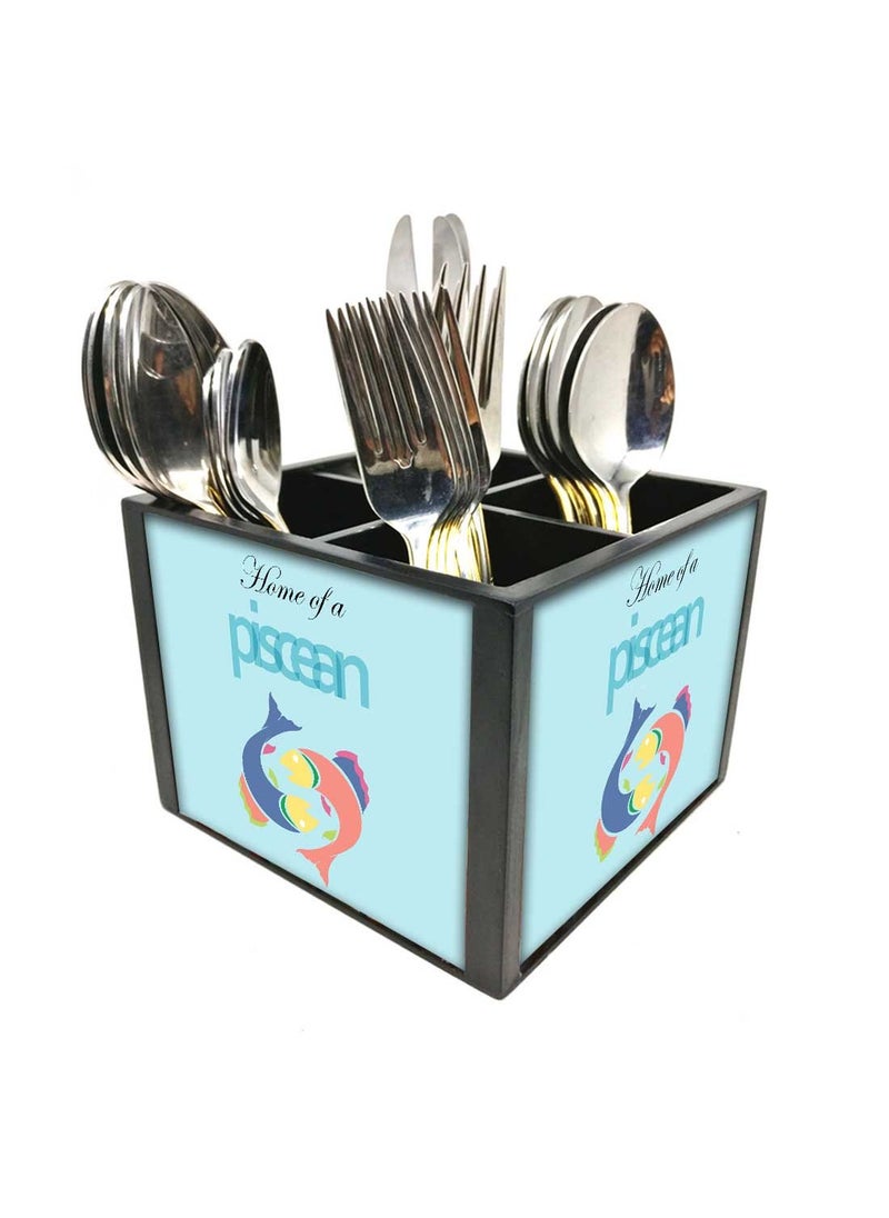 Nutcase Nutcase Designer Cutlery Stand Holder Silverware CaddySpoons Forks Knives Organizer for Dining Table kitchen W575 x H 425 x L55SPOONS NOT INCLUDED Piscean  - Image 3
