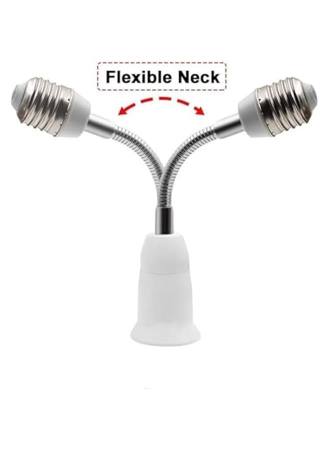 4 Pack E27 Flexible Light Bulb Socket Extender, 7.8-inch Adjustable Edison Bulb Adapter for He Lighting Fixtures, LED Grow Light Stand - Image 2