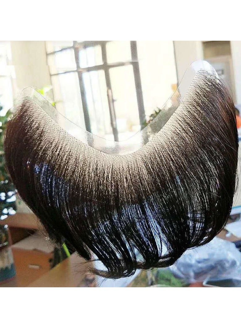 إستيل باروكة شعر الجبهة للرجال، شعر بشري 100%، قطع شعر رجالية من البولي يوريثين، غطاء شعر أمامي لأنظمة استبدال خط الشعر الطبيعي المتراجع - Image 3