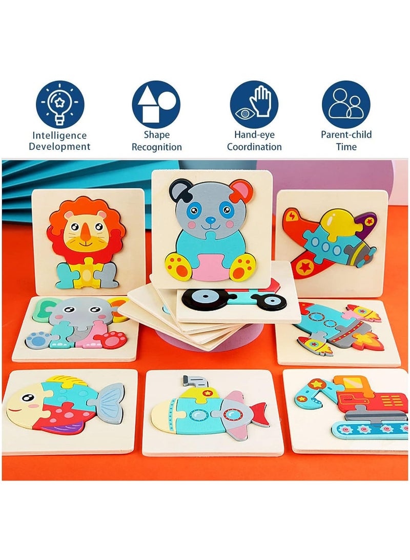 12 قطعة 3D خشبية بانوراما اللغز للأطفال 1-3 سنوات من العمر - Image 3