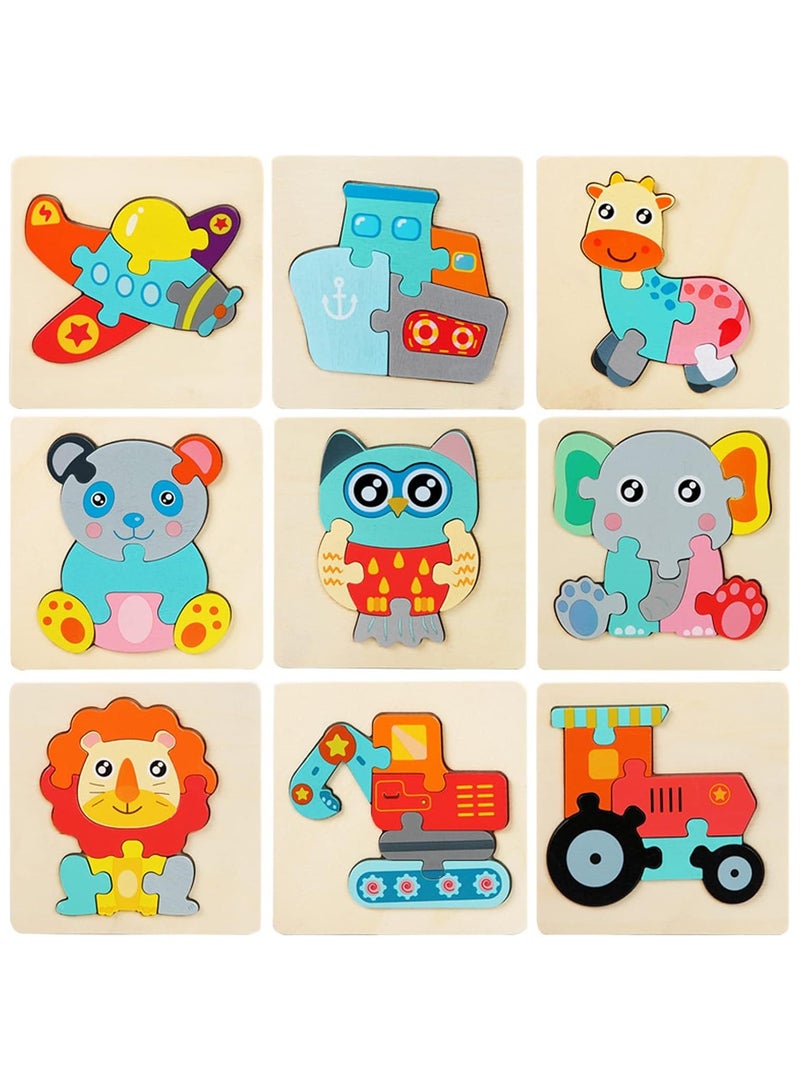 12 قطعة 3D خشبية بانوراما اللغز للأطفال 1-3 سنوات من العمر - Image 2