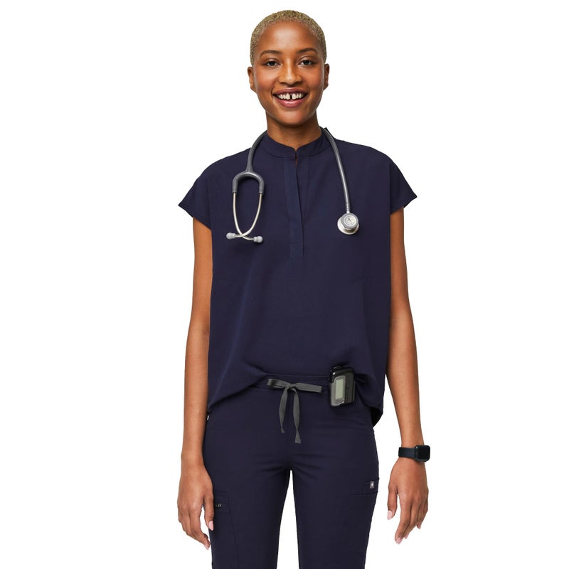 FIGS Rafaela Oversized Scrub Top for Women Navy Blue 2XL
