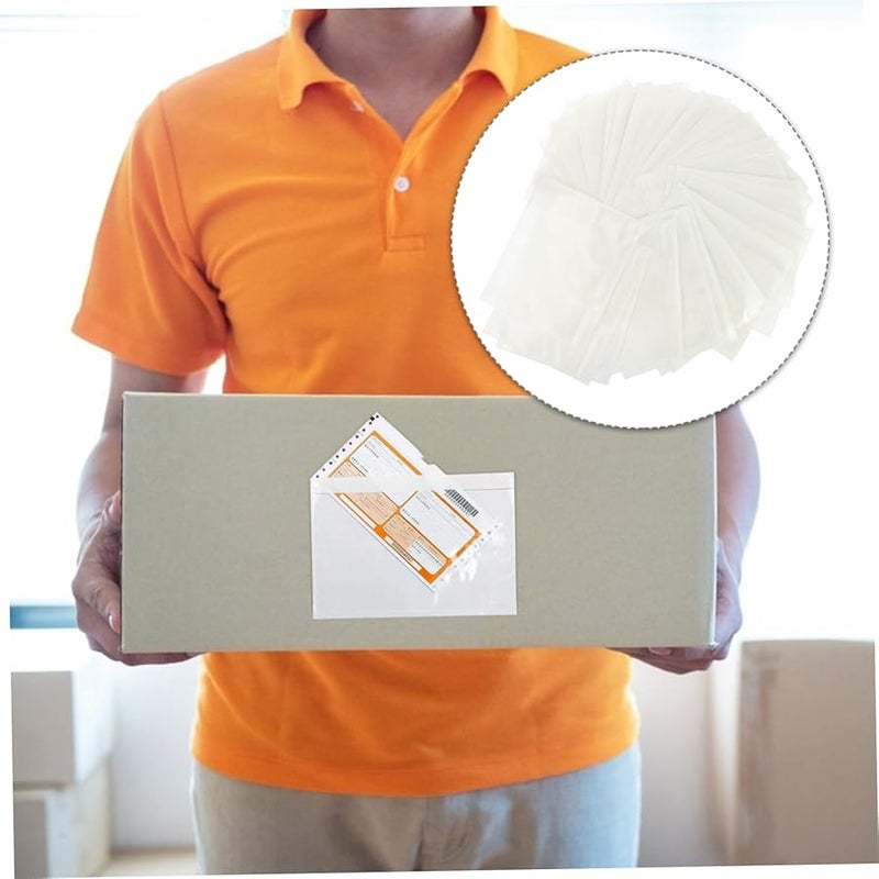 50 Pcs Transparent Self Adhesive Receipt Bags With Seal Window For Invoices Labels - Image 5