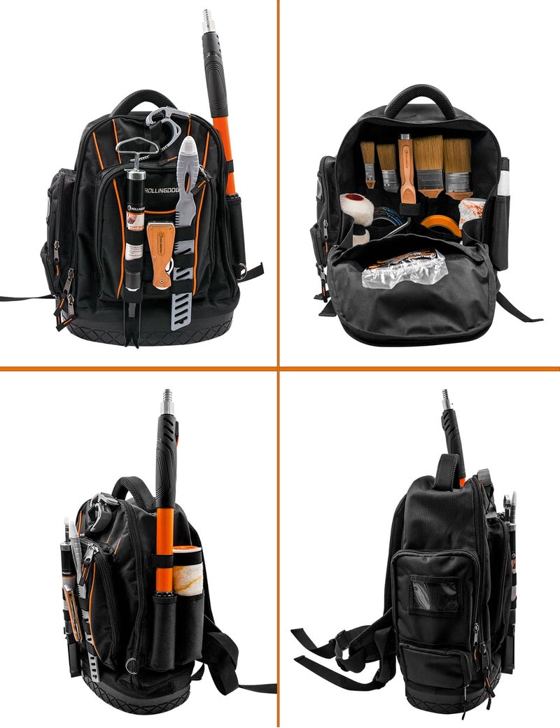 ROLLINGDOG Painter Backpack - Heavy Duty Multifunctional Tool Backpack Fits All the Painting and DIY Tool In,Easy to Carry Tool Organizers - Image 2
