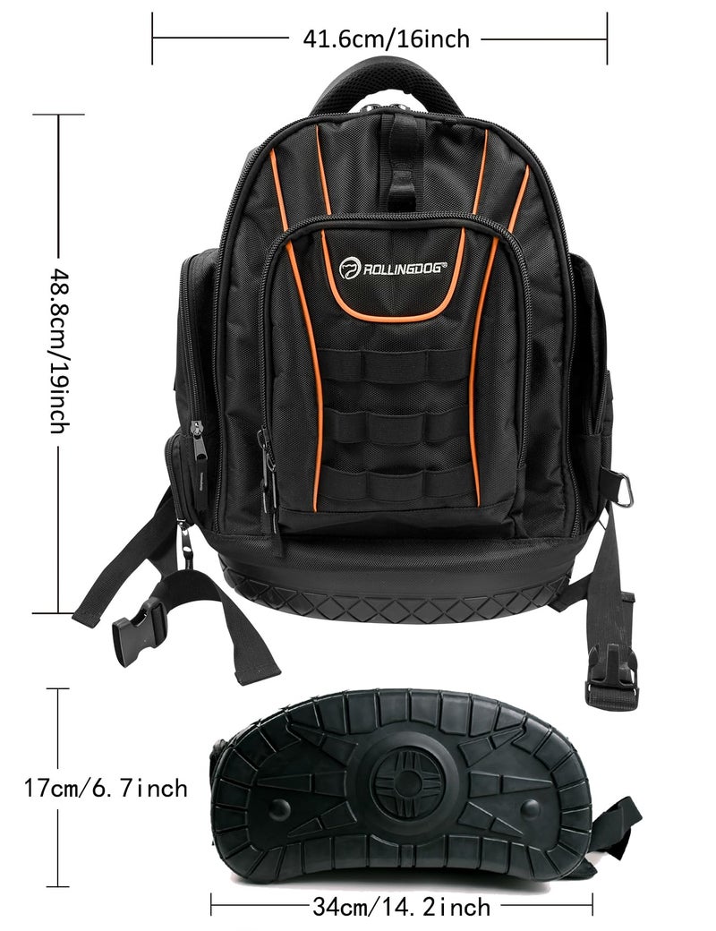 ROLLINGDOG Painter Backpack - Heavy Duty Multifunctional Tool Backpack Fits All the Painting and DIY Tool In,Easy to Carry Tool Organizers - Image 3