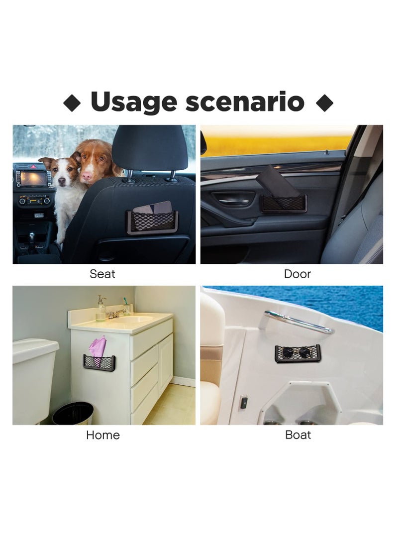 2-Pack Large Car Mesh Net Bag Holder - Framed Car Seat Pocket Organizer with Screws for Auto and RV Storage Solutions - Image 3