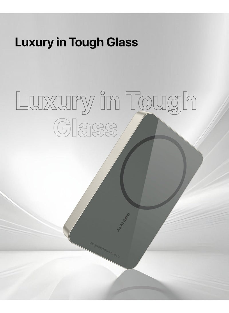 INFINYTY Power Bank 10000mAh Wired & Wireless Charging, MagSafe Compatible, 1 Year Warranty, Natural Titanium, Ultra-Slim 12.4mm, USB-C 20W Fast Charging, Compact, Light Weight, Portable, Premium Aluminum Alloy and Glass Body, Versatile Compatibility with Smartphones - Image 3