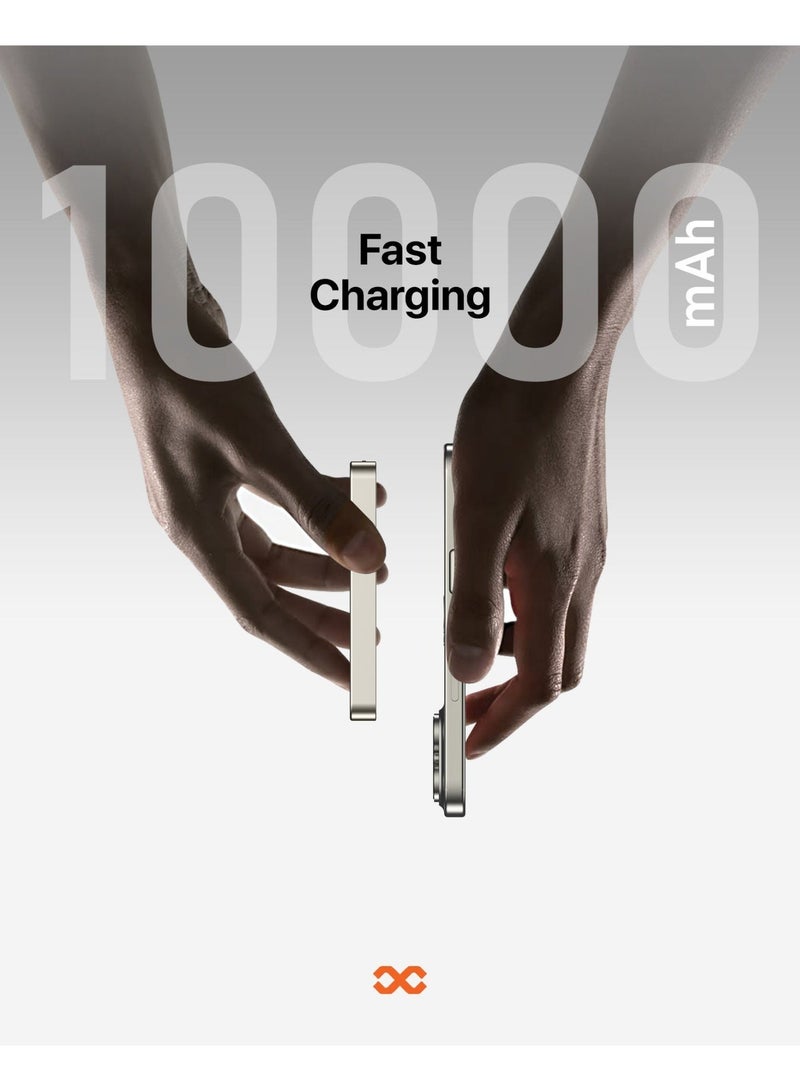 INFINYTY Power Bank 10000mAh Wired & Wireless Charging, MagSafe Compatible, 1 Year Warranty, Natural Titanium, Ultra-Slim 12.4mm, USB-C 20W Fast Charging, Compact, Light Weight, Portable, Premium Aluminum Alloy and Glass Body, Versatile Compatibility with Smartphones - Image 5