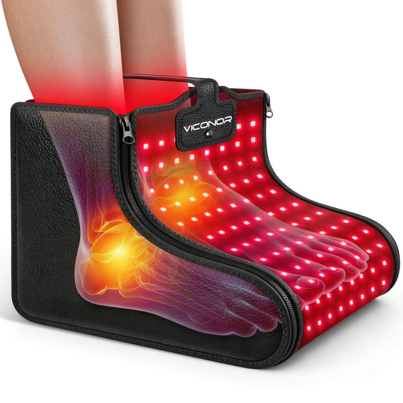 Viconor Red Light Therapy for Feet, Red Light Therapy Shoe Wraps for Feet and Ankle Neuropathy Relief - Portable Infrared Light Therapy Device for Foot & Ankle, Zipper Removable Adjustable Timer - Image 1