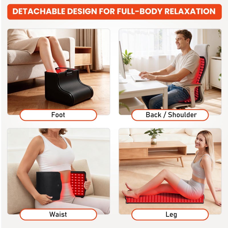 Viconor Red Light Therapy for Feet, Red Light Therapy Shoe Wraps for Feet and Ankle Neuropathy Relief - Portable Infrared Light Therapy Device for Foot & Ankle, Zipper Removable Adjustable Timer - Image 5