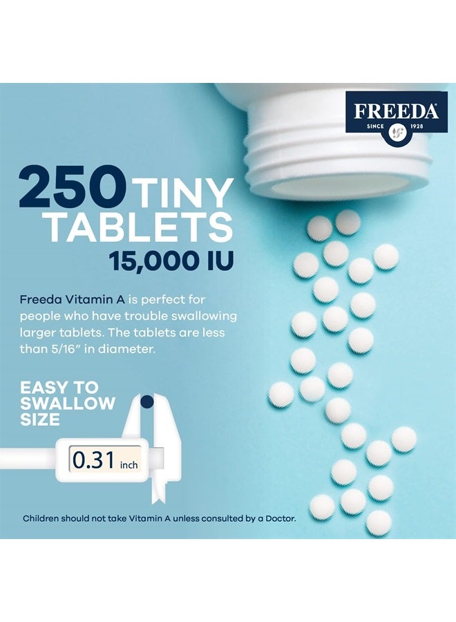 Freeda Kosher Vitamin A Palmitate - Retinyl Palmitate Pure Vitamin A 15,000 IU - Vitamin A Supplement to Support Eye, Vision & Immune Health - Vit A Vitamin Supplements - Vitamina A - 250 Tablets - Image 5