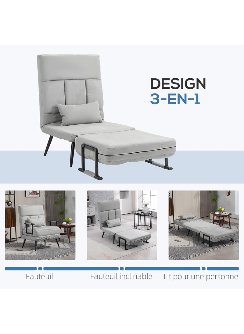 GT-Wheel - Folding Sofa Recliner Arm Chair Convertible Sofa Bed Sleeper Chair 5 Position Adjustable Backrest - Image 1