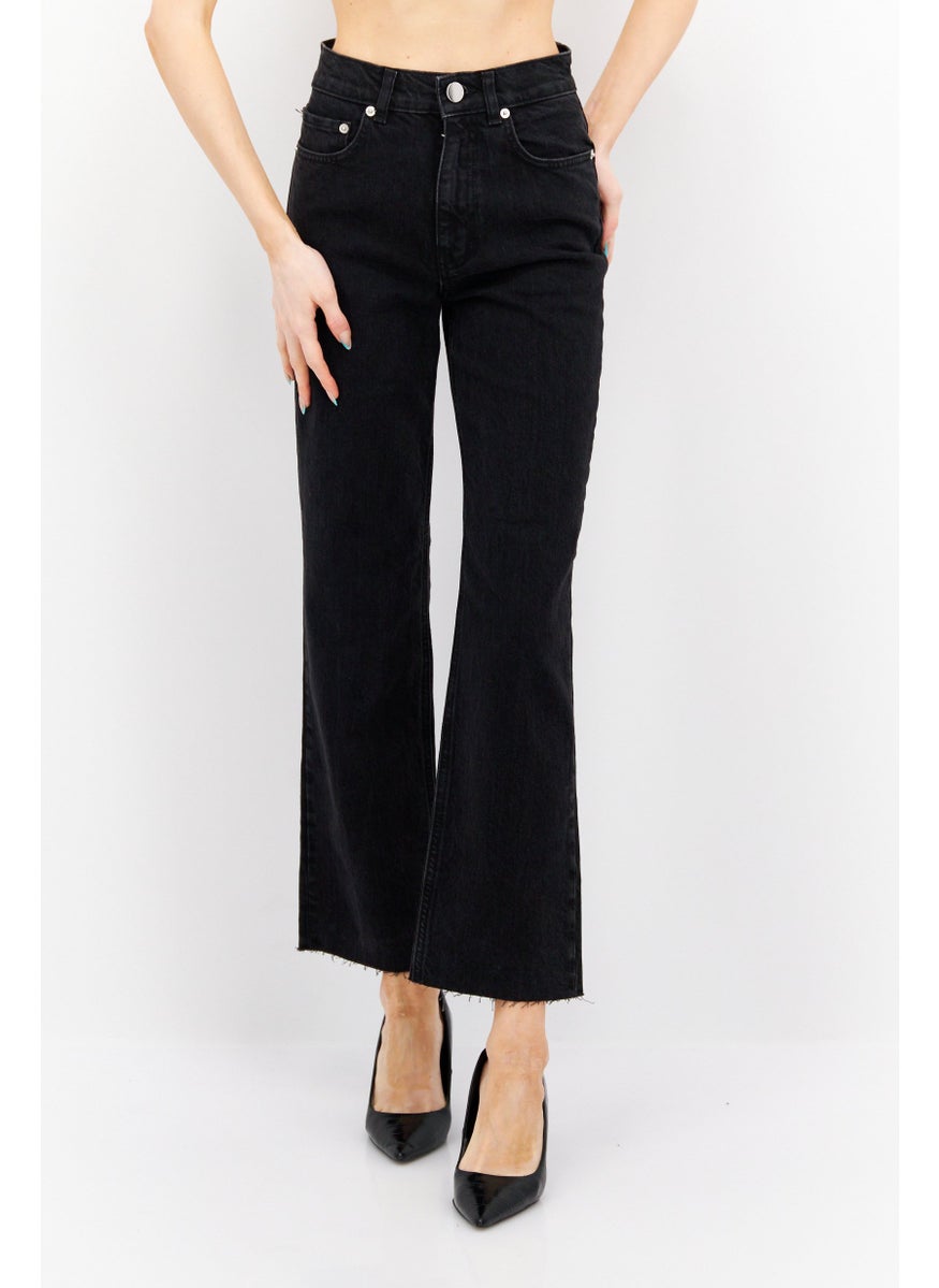 Asos Design - Women Regular Fit Dark Wash Stretchable Jeans, Black - Image 1