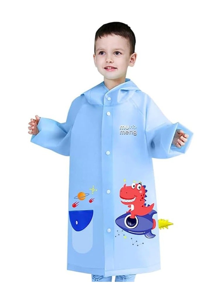 “معطف مطري للأطفال، بونيه محمول مع غطاء للرأس، معطف مطري بطبعة حيوانات لطيفة ومضحكة للأطفال، معطف مطري قابل لإعادة الاستخدام مع حقيبة تخزين، معطف مطري مقاوم للماء للاستخدام الخارجي” - Image 1