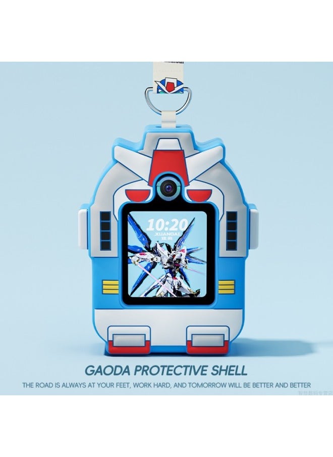 Generic - Suitable For HuaweiChildren's Phone Watch 3pro Strap Hanging Collar 5X Gundam 5XPro Silicone 4 Pendant 3 Protection-Color:Free Gundam Protective Cover +2 Tempered Film + Liquid Lanyard-Specifications:Applicable: For HuaweiChildren's Watch 5X/5XPro - Image 1