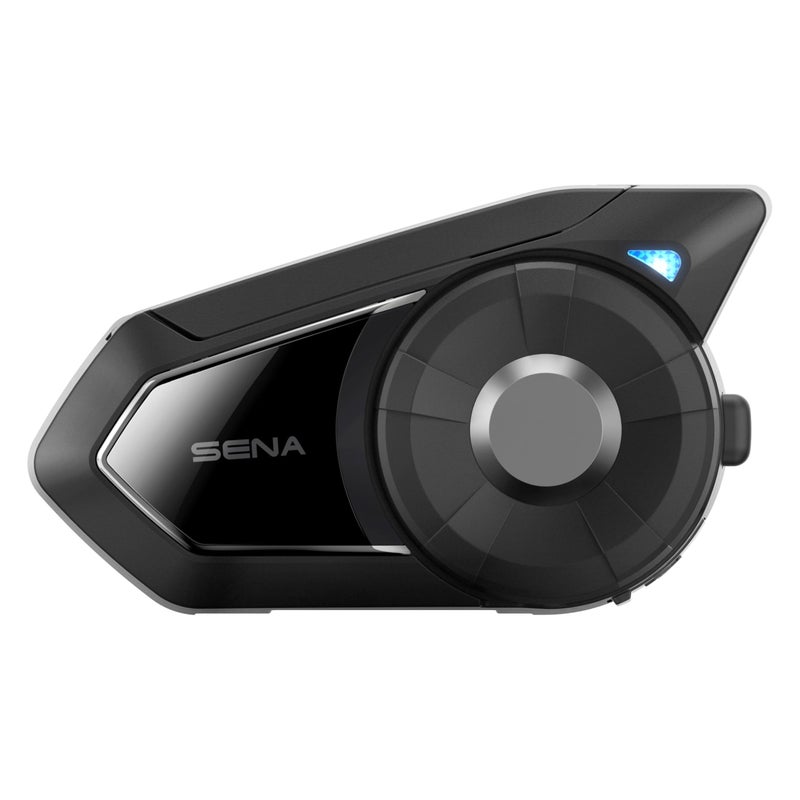 Sena 30K Motorcycle Bluetooth Headset Mesh Communication System Black Single Pack with HD Speakers