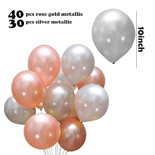 BRIJBAZAAR Rose Gold Happy Birthday Decorations Supplies Birthday Star Foil Balloons With Balloons Banner (cardstock) Led Light 77Pcs For Girls Women Mom 16th 18th 21st 60th 30th 50th - Image 3