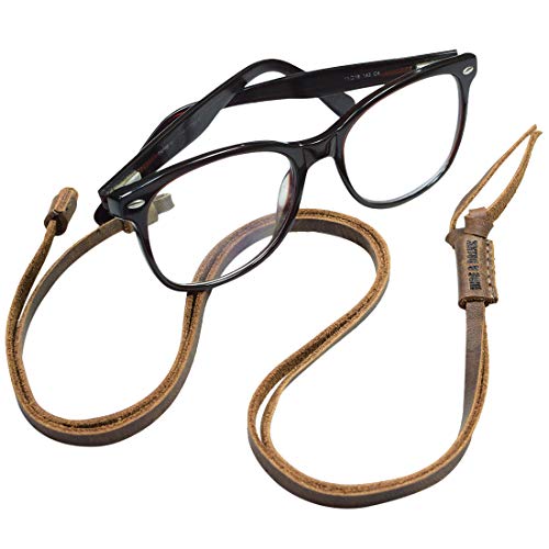 Hide & Drink, Adjustable Eyeglasses Strap, Glasses Cord, Everyday Accessories, Full Grain Leather, Handmade, Bourbon Brown - Image 1