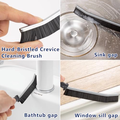 CRAFNEW 10Pcs Crevice Cleaning Tools, Gap Cleaning Brush Set,Cleaning Brushes Small Spaces, Hard Bristle Crevice Cleaning Brush Tool for Household Use Bathroom Tiles Kitchen - Image 3