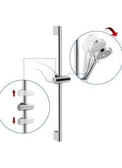 Rubik Shower Head Holder, 24MM Adjustable Rail Slider, 360 Degree Rotation, ABS Chrome Shower Sprayer Mounting Slide Bar Pole Bracket  - Image 4