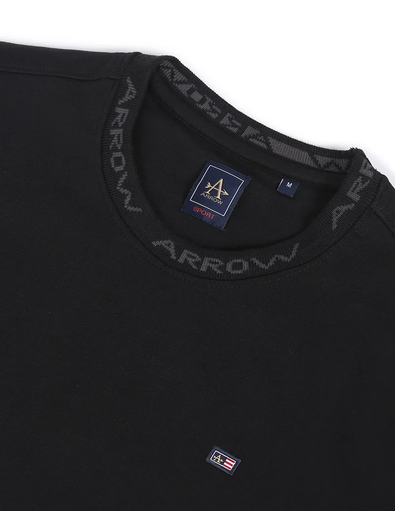 Arrow Black Crew Neck Solid Sweatshirt for Men | Best Price UAE