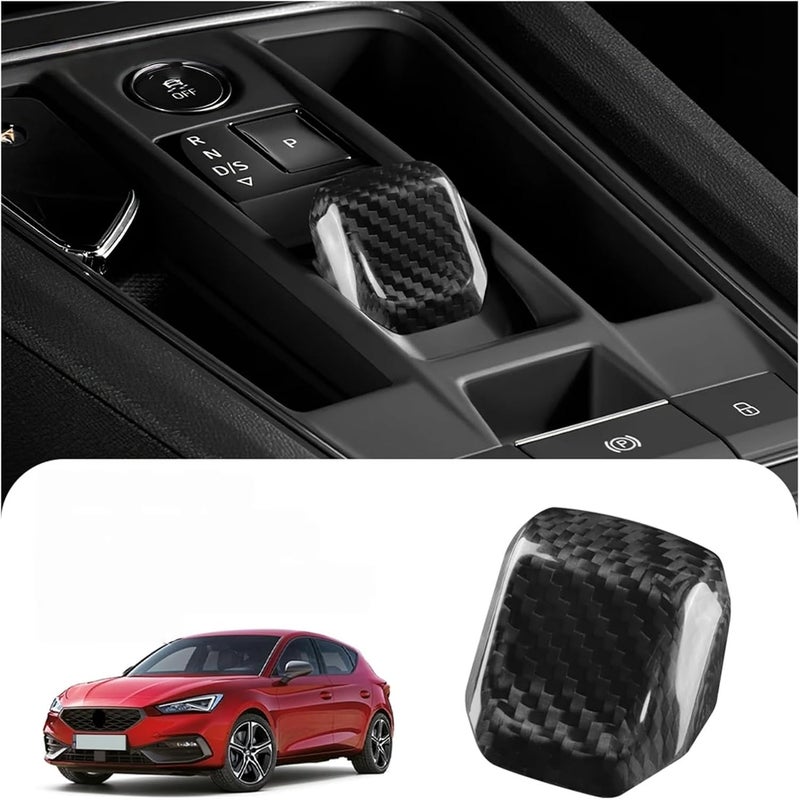 Dry Carbon Fiber Compatible For Seat Leon MK4/Cupra Leon/Cupra Formentor 2020 2021 2022 2023 2024 2025 LHD RHD Gear Shift Konb Trim(Set-Black) - Image 4