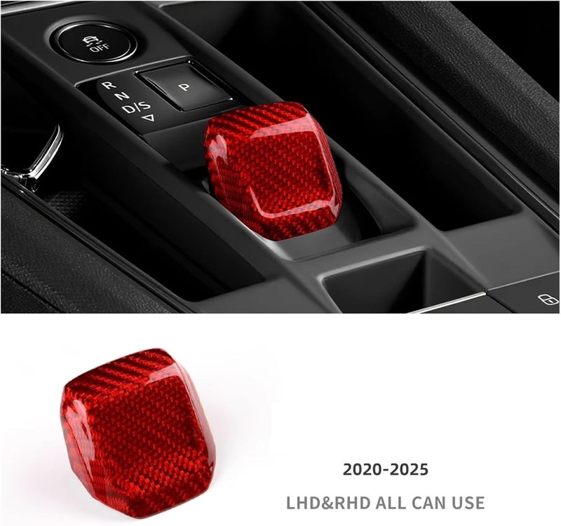 Dry Carbon Fiber Compatible For Seat Leon MK4/Cupra Leon/Cupra Formentor 2020 2021 2022 2023 2024 2025 LHD RHD Gear Shift Konb Trim(Set-Black) - Image 2
