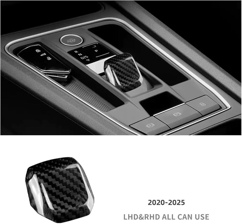 Dry Carbon Fiber Compatible For Seat Leon MK4/Cupra Leon/Cupra Formentor 2020 2021 2022 2023 2024 2025 LHD RHD Gear Shift Konb Trim(Set-Black) - Image 3