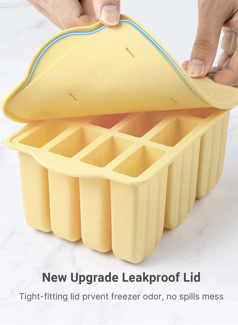 Excefore Popsicles Molds, 12 Pieces Silicone Popsicle Molds Easy-Release BPA-free Popsicle Maker Molds Ice Pop Molds Homemade Popsicle Ice Pop Maker with 50PCS Popsicle Sticks+Cleaning Brush - Image 4