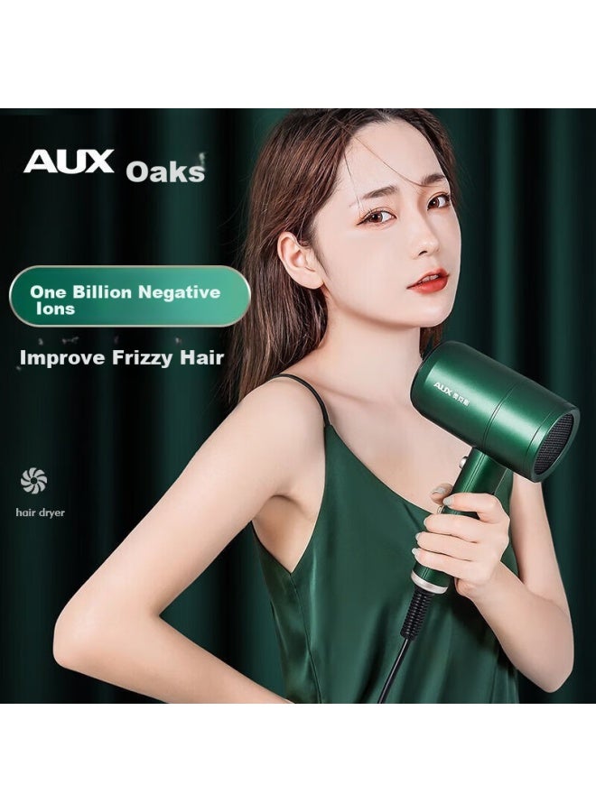 Aux Ionic Hair Dryer, High-power Cold And Hot Air, Large Air Volume, Quick-drying, Quiet Blower, Home Use Hair Dryer, Green Blue Light 7800s - Image 1