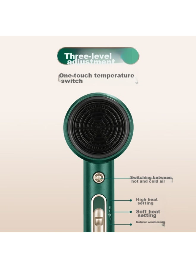 Aux Ionic Hair Dryer, High-power Cold And Hot Air, Large Air Volume, Quick-drying, Quiet Blower, Home Use Hair Dryer, Green Blue Light 7800s - Image 4