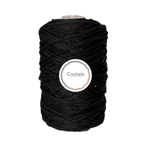 Crochela 2 MM Nylon Macrame Cord/Thread/Dori (Purse Thread) (200 Grams | 150 Meters) for Jewellery Making, Bags, Bracelet and Many Other DIY Crafts (Black) - Image 1