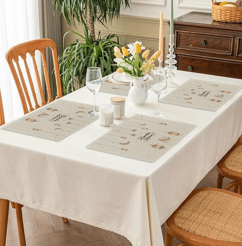 Ramadan Decorations Ramadan Table Placemats  Set of 4 Pieces Size 45×30 cm-4 Pcs - Image 2