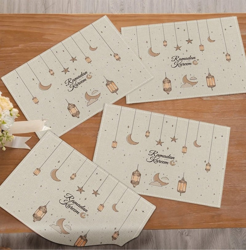 Ramadan Decorations Ramadan Table Placemats  Set of 4 Pieces Size 45×30 cm-4 Pcs - Image 5
