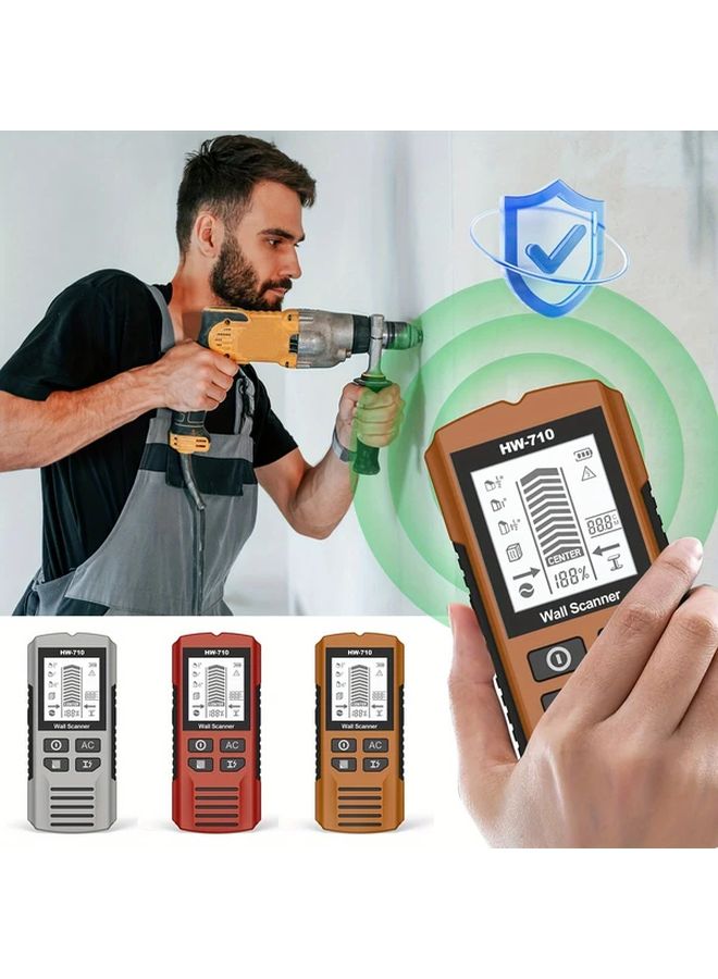 White Wall Scanner 5 In 1 Multifunctional Stud Locator With LCD Display And Audio Alarm For Metal AC Wire And Pipeline Detection - Image 3