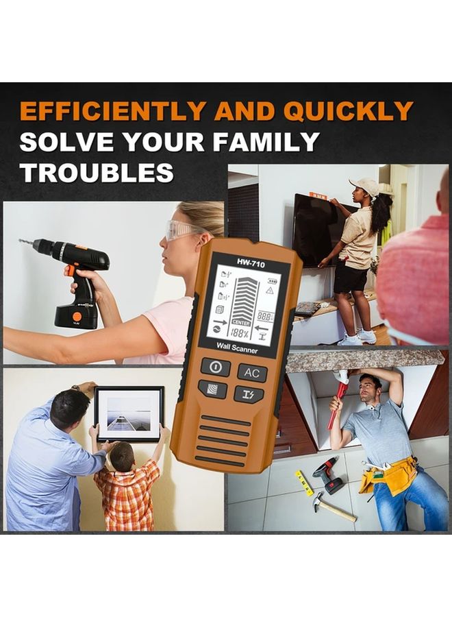White Wall Scanner 5 In 1 Multifunctional Stud Locator With LCD Display And Audio Alarm For Metal AC Wire And Pipeline Detection - Image 2