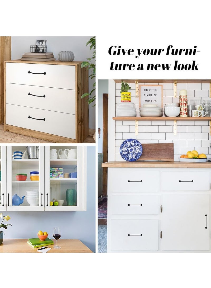 SYOSI مقابض أبواب المطبخ 12 قطع 128 مم مركز ثقب مقابض أبواب الخزائن أثاث سحب الأدراج مقابض خزائن ملابس د قديمة سوداء مقابض خزائن لغرف النوم والحمام (مسامير مشمولة) - Image 4