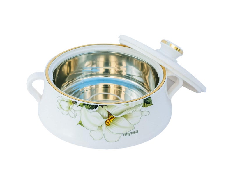 Nayasa Plastic Floral Casserole Lorenzo(500, 1000, 1500 and 2000ml)(White)_Set of 4 - Image 5