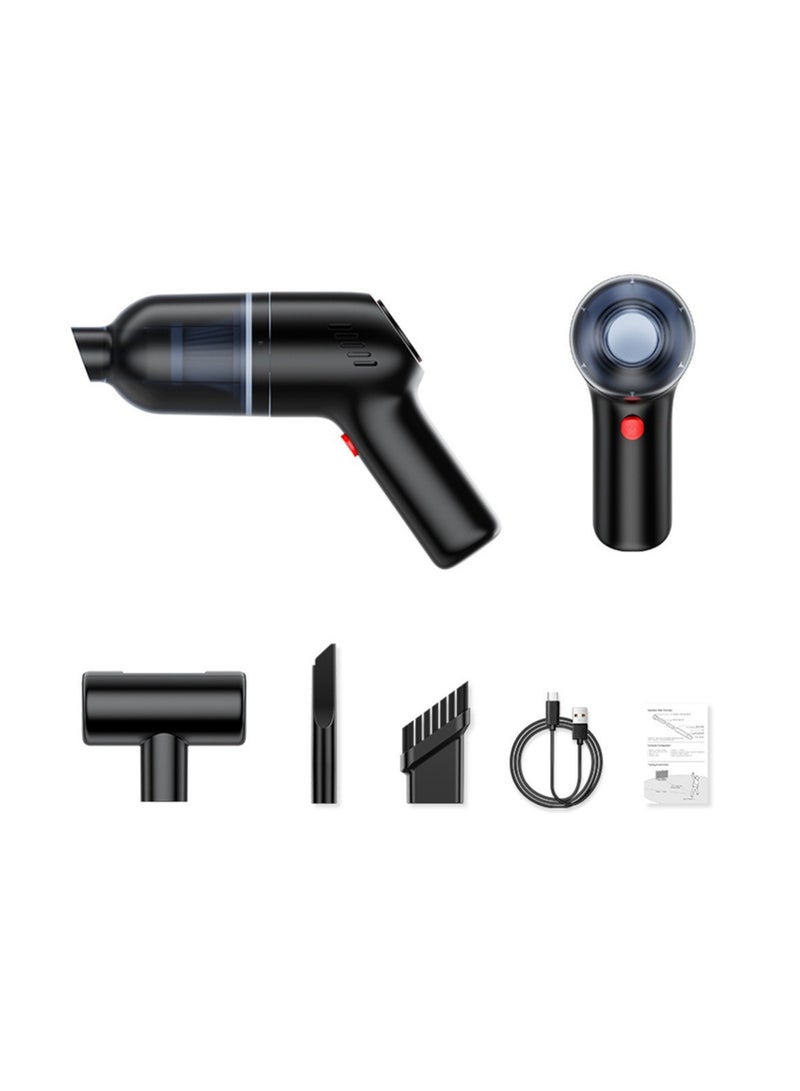 أسود سيارة مكنسة كهربائية لاسلكية شحن السيارات الصغيرة في السيارة المنزلية باليد قوة عظمى شفط - Image 2