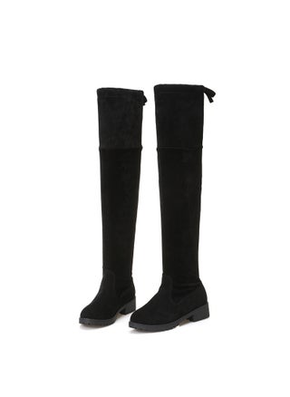 Autumn/Winter New Womens Fleece Surface Knee-High Boots Medium Heel Flat Sole Cotton Lined Warm Socket Boot 41 Code Foreign Wom Black [single]] - pzsku/Z3EDE7B881D0638FDD327Z/45/1746202228/7bc37405-4c74-4755-afc2-0040475a1df7