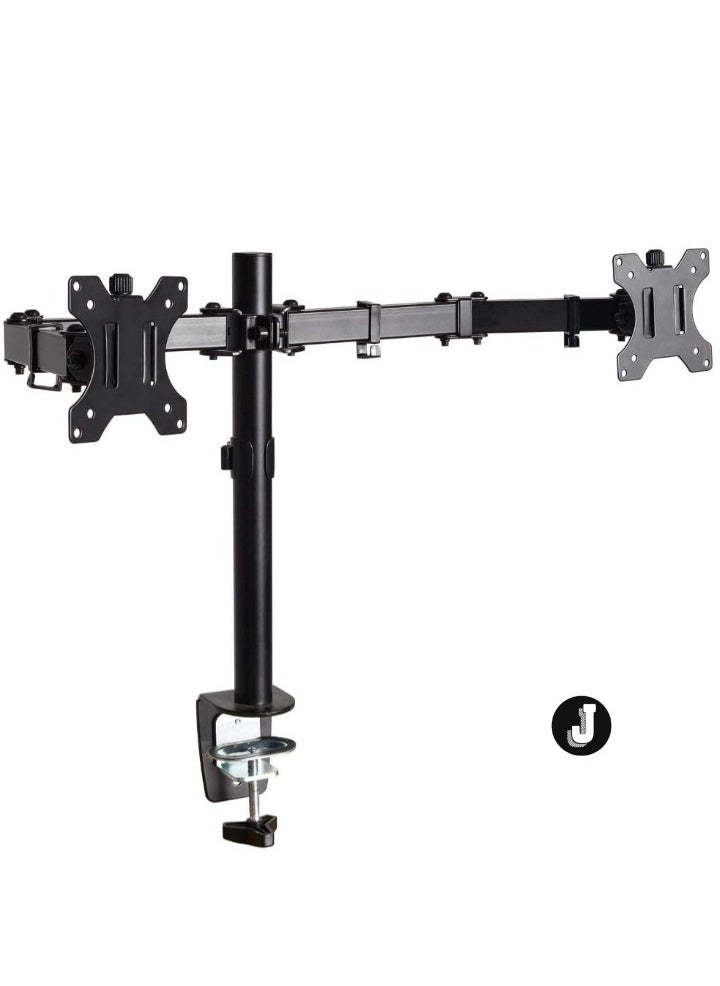 JAJEEK Dual LCD Monitor Desk Mount Stand – Heavy Duty, Fully Adjustable for 2 Screens Up to 27"  - Image 1
