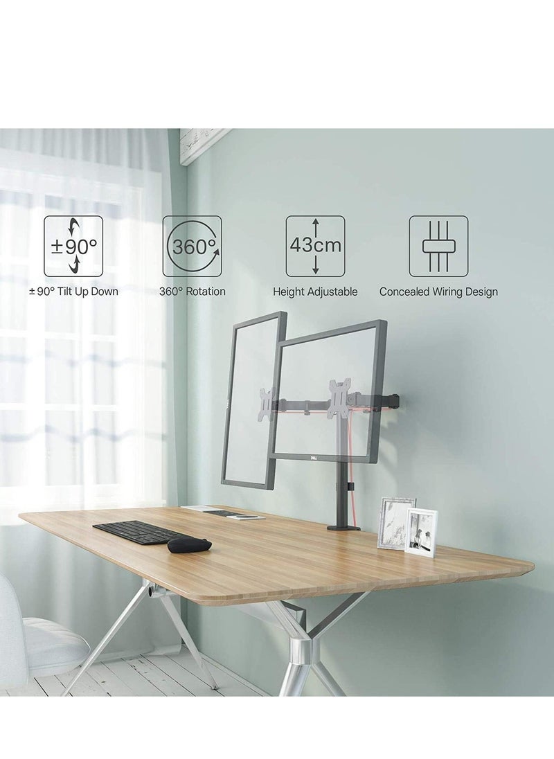 JAJEEK Dual LCD Monitor Desk Mount Stand – Heavy Duty, Fully Adjustable for 2 Screens Up to 27"  - Image 3