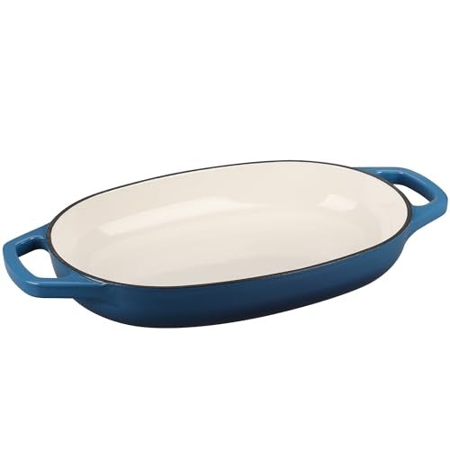 EDGING CASTING Enameled Cast Iron Oval Dutch Oven Pot with Lid, Dutch Oven for Sourdough Bread Baking, Bread Oven, Bread Dutch Oven, Oval Bread Pan, 5qt, Lake Blue - Image 5