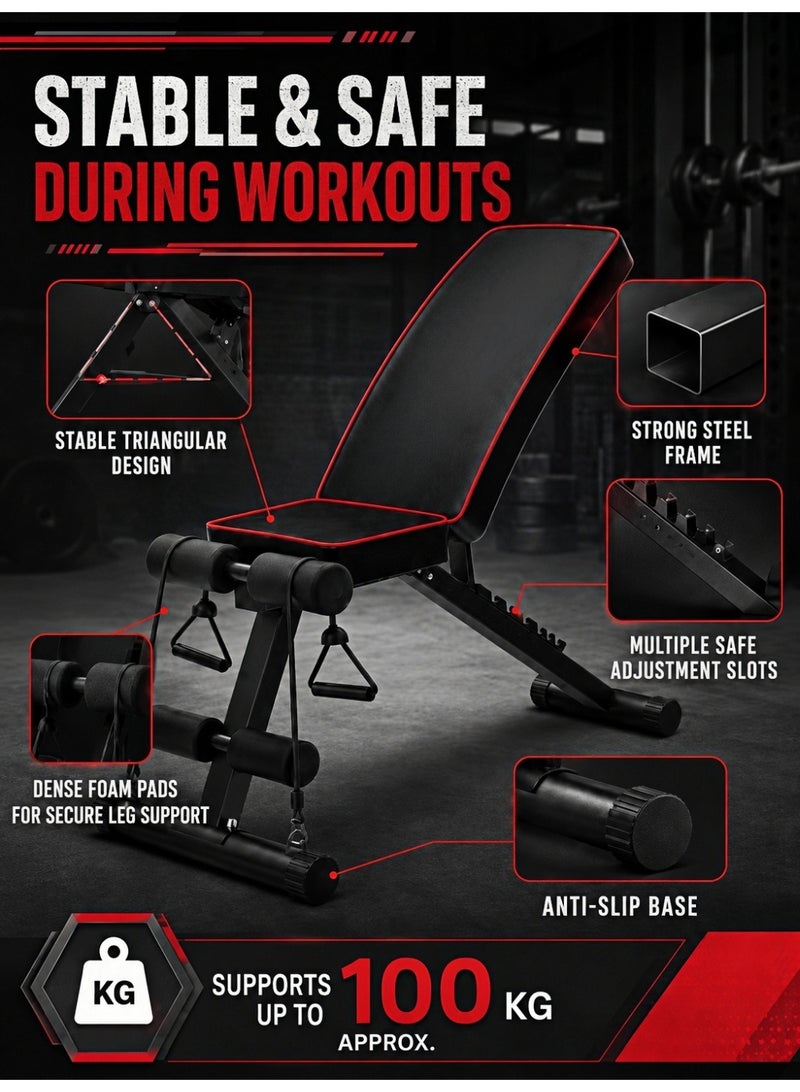 OHAHO Adjustable Weight Bench, Utility Weight Benches for Full Body Workout, Foldable Incline Extension/Decline Bench Press for Home Gym - Image 5